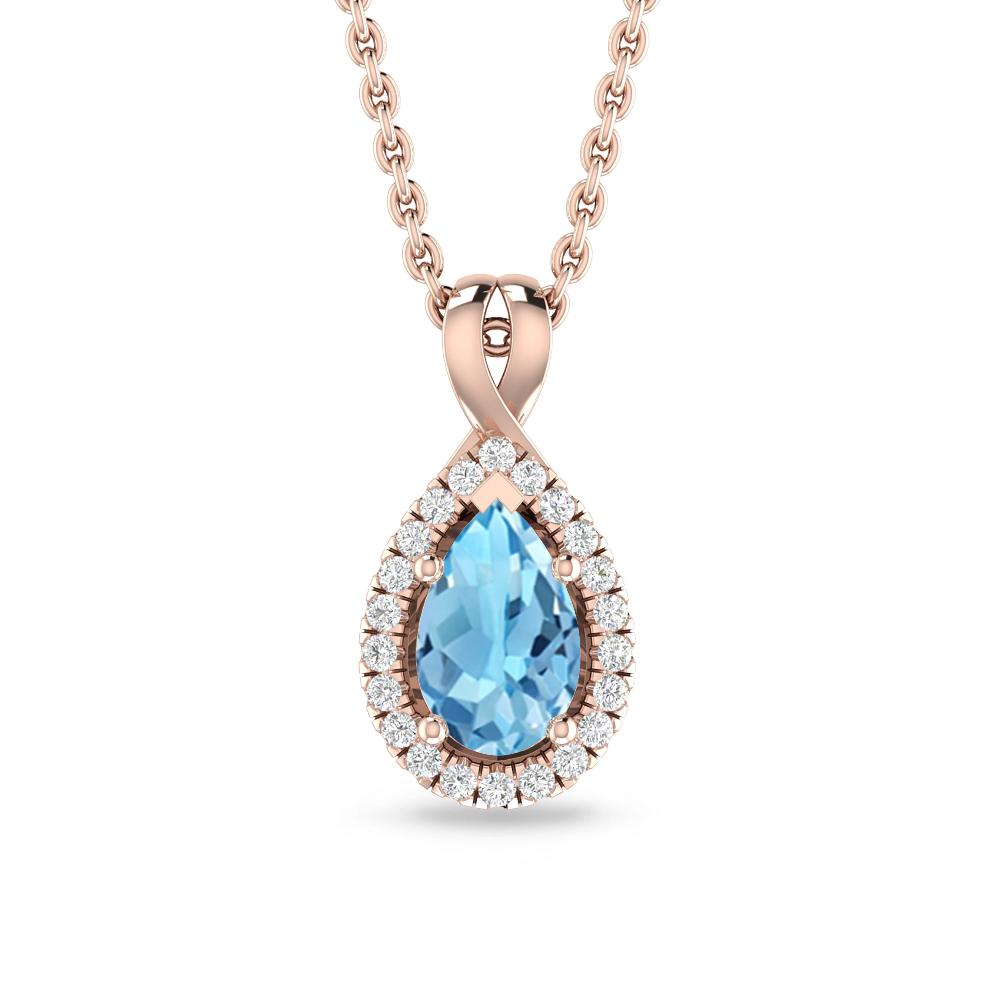 Rose Gold - Blue Topaz