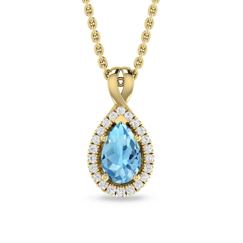 Yellow Gold - Blue Topaz