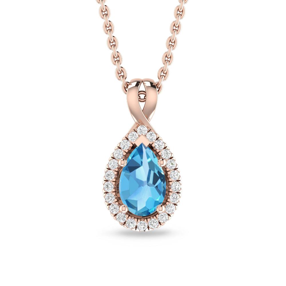 Rose Gold - Blue Topaz