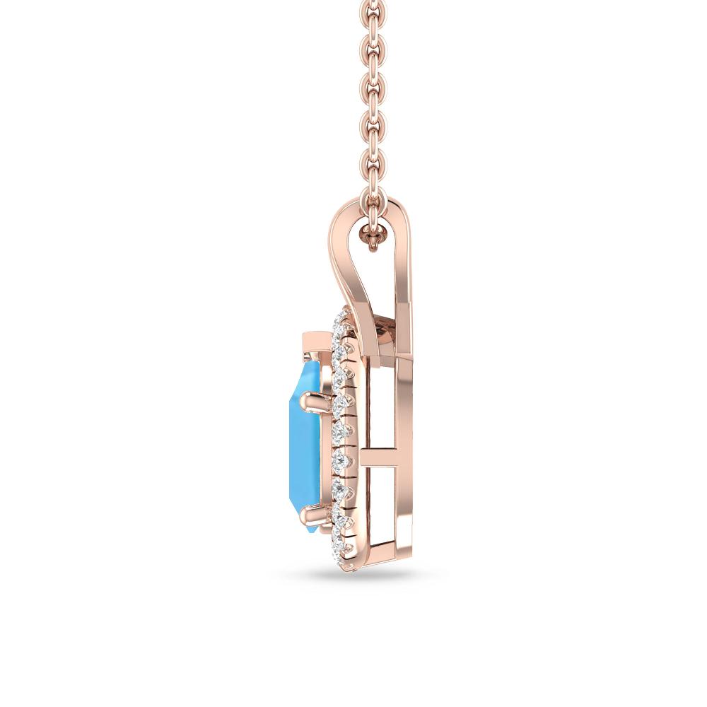 Rose Gold - Blue Topaz