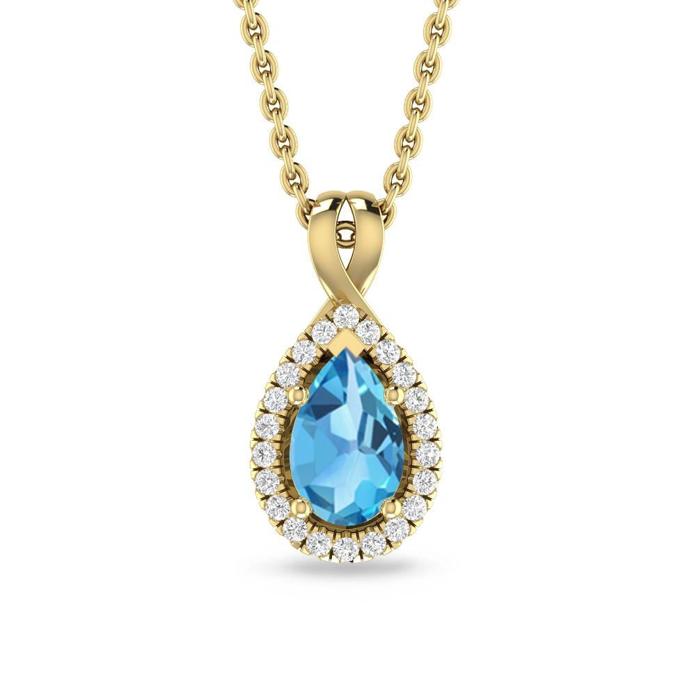 Yellow Gold - Blue Topaz