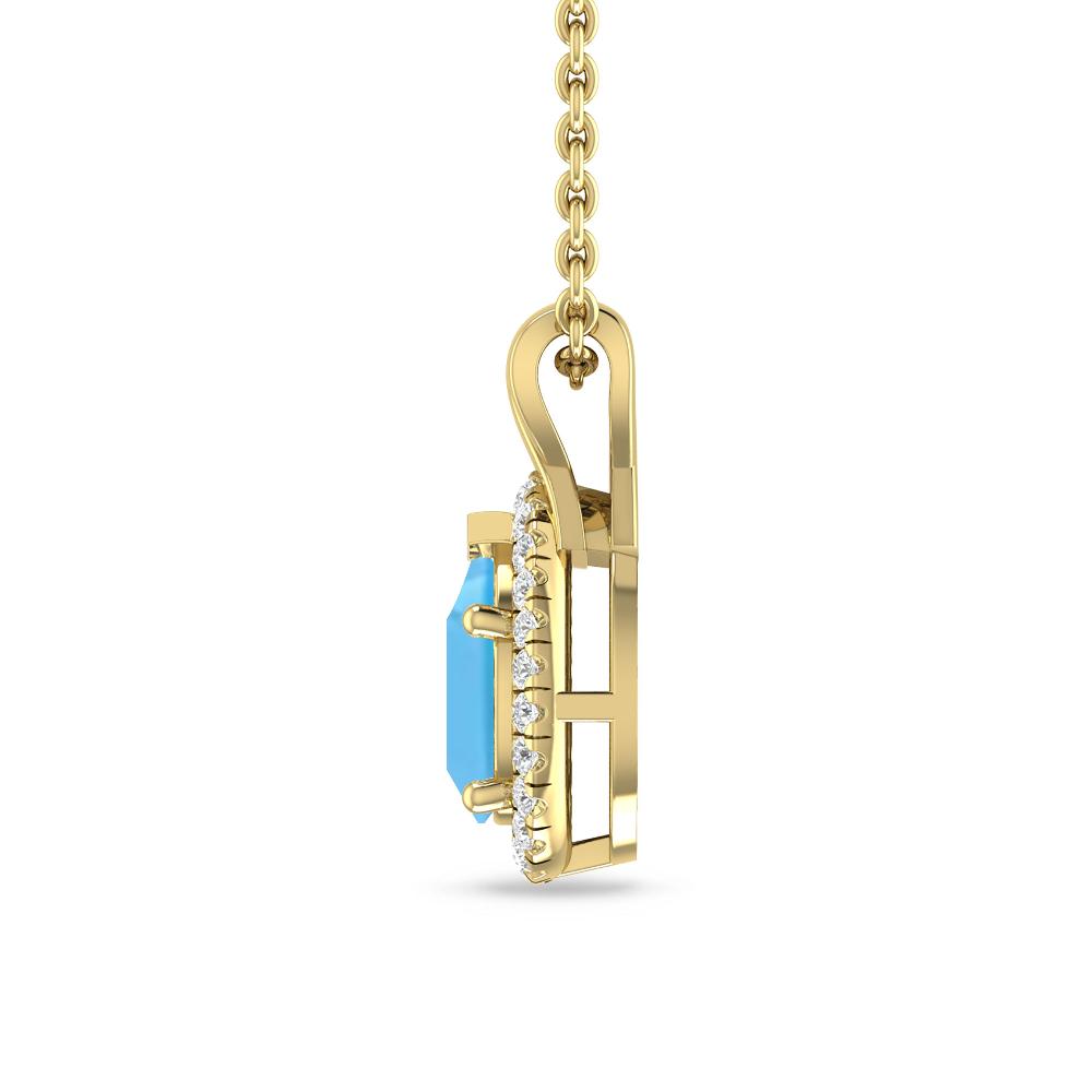 Yellow Gold - Blue Topaz