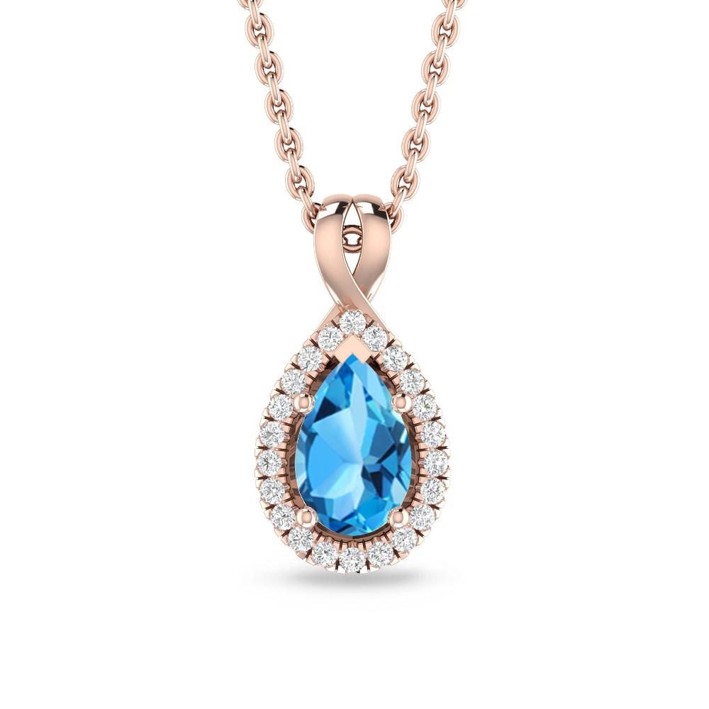 Rose Gold - Blue Topaz