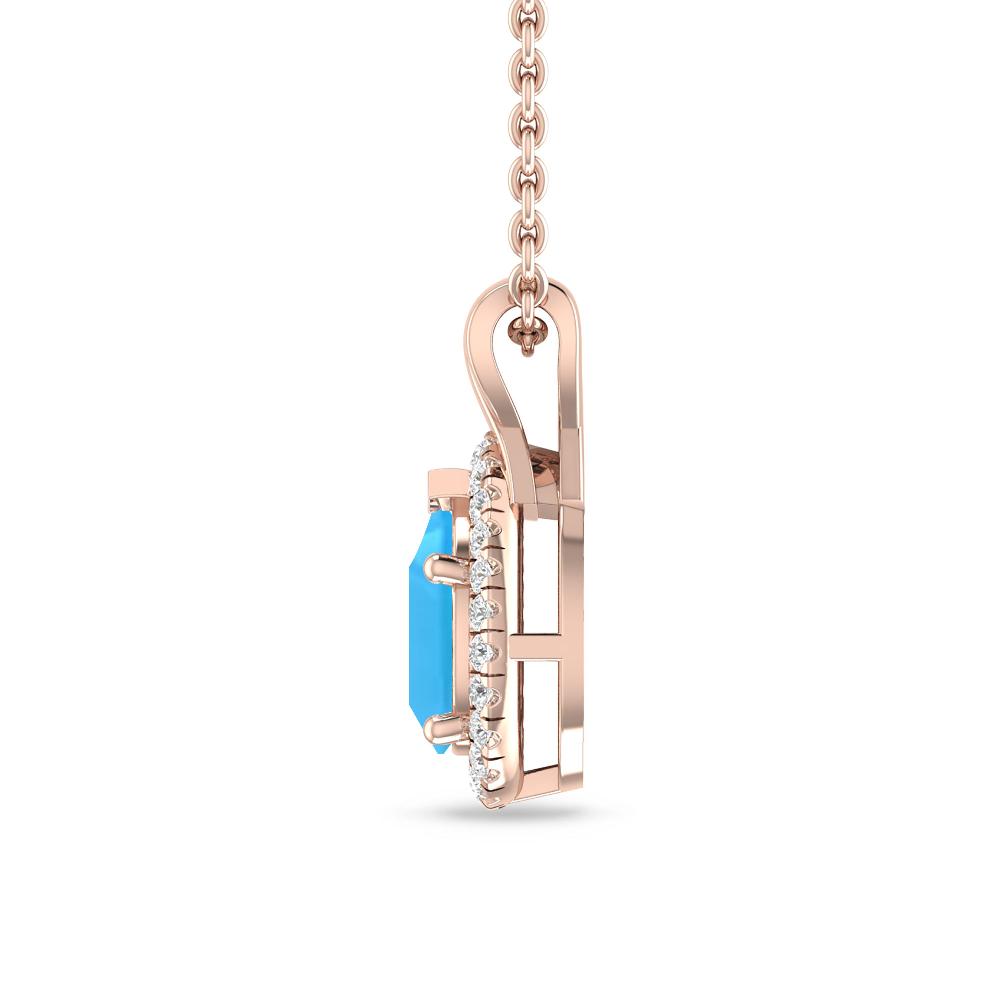 Rose Gold - Blue Topaz