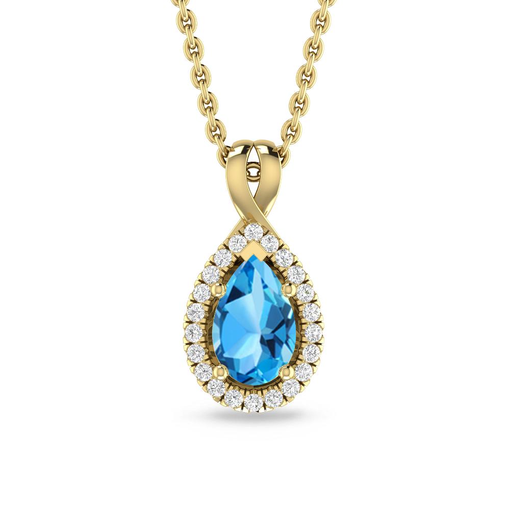 Yellow Gold - Blue Topaz