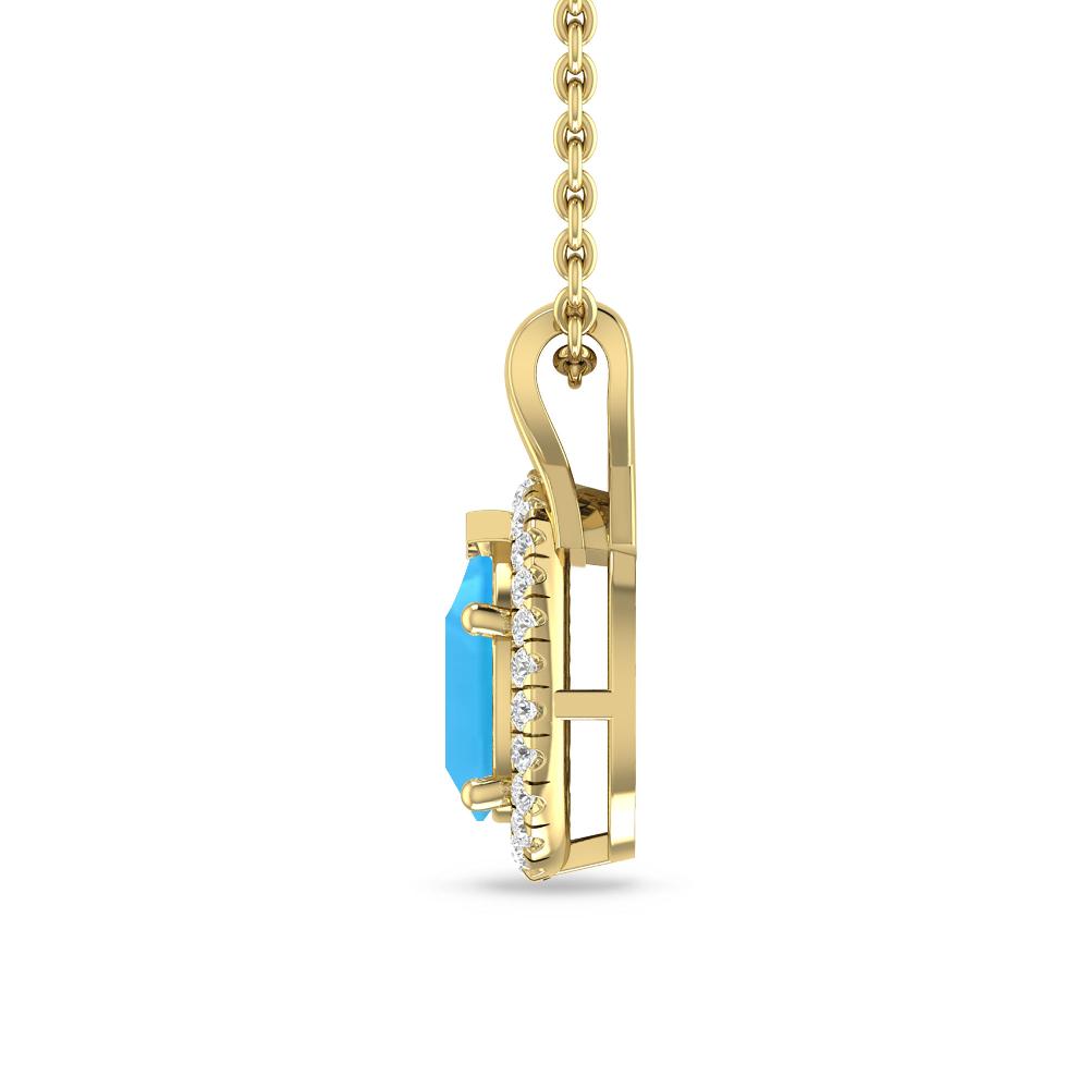 Yellow Gold - Blue Topaz