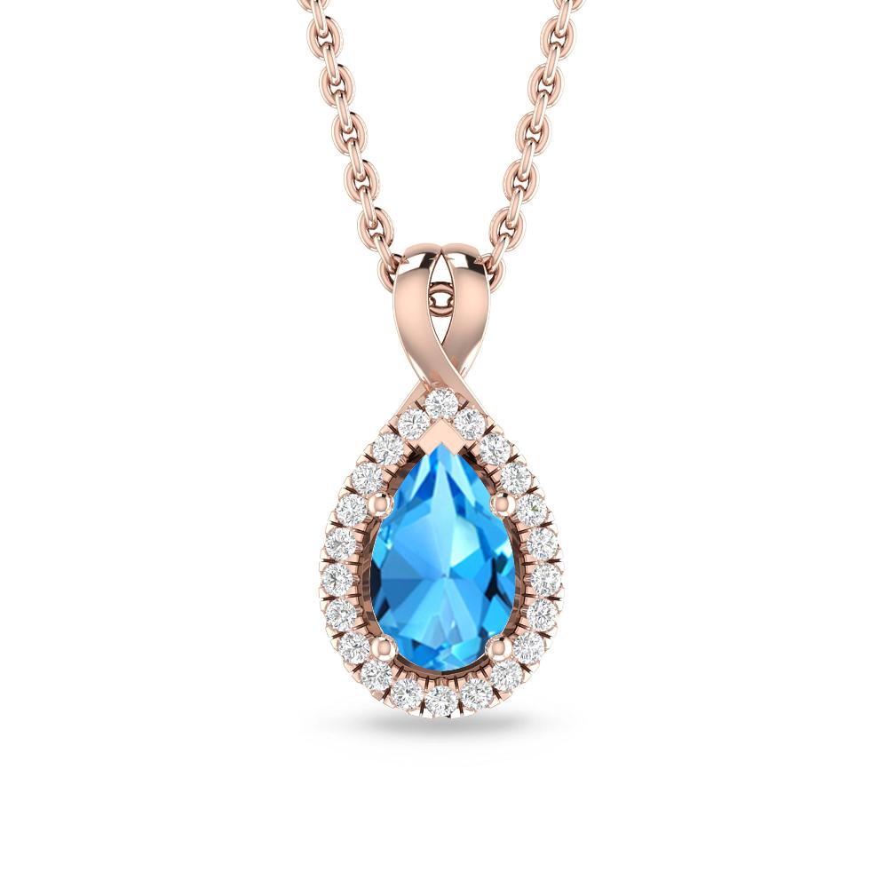 Rose Gold - Blue Topaz