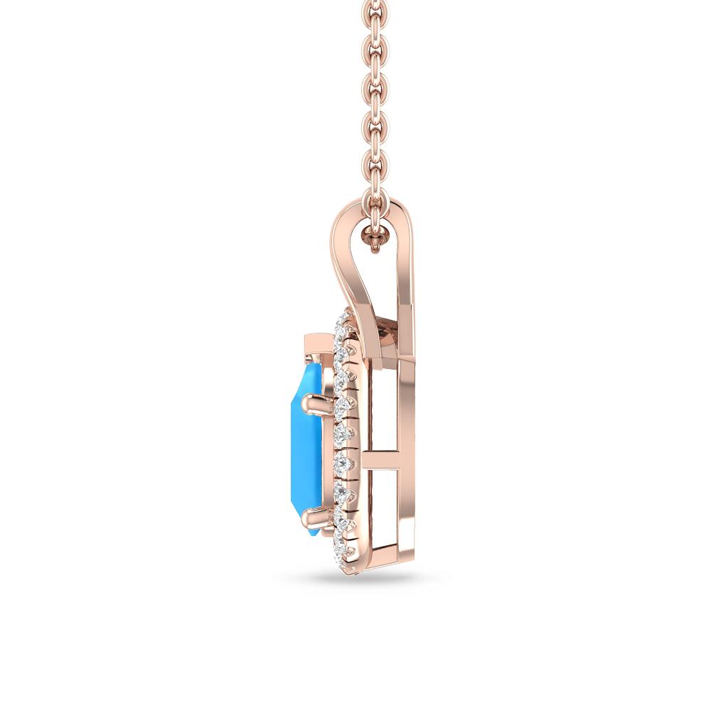 Rose Gold - Blue Topaz