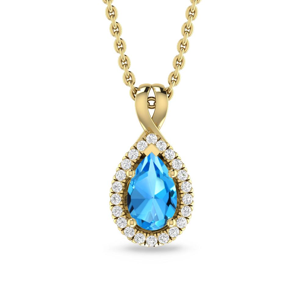 Yellow Gold - Blue Topaz