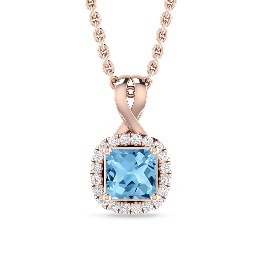 Rose Gold - Blue Topaz