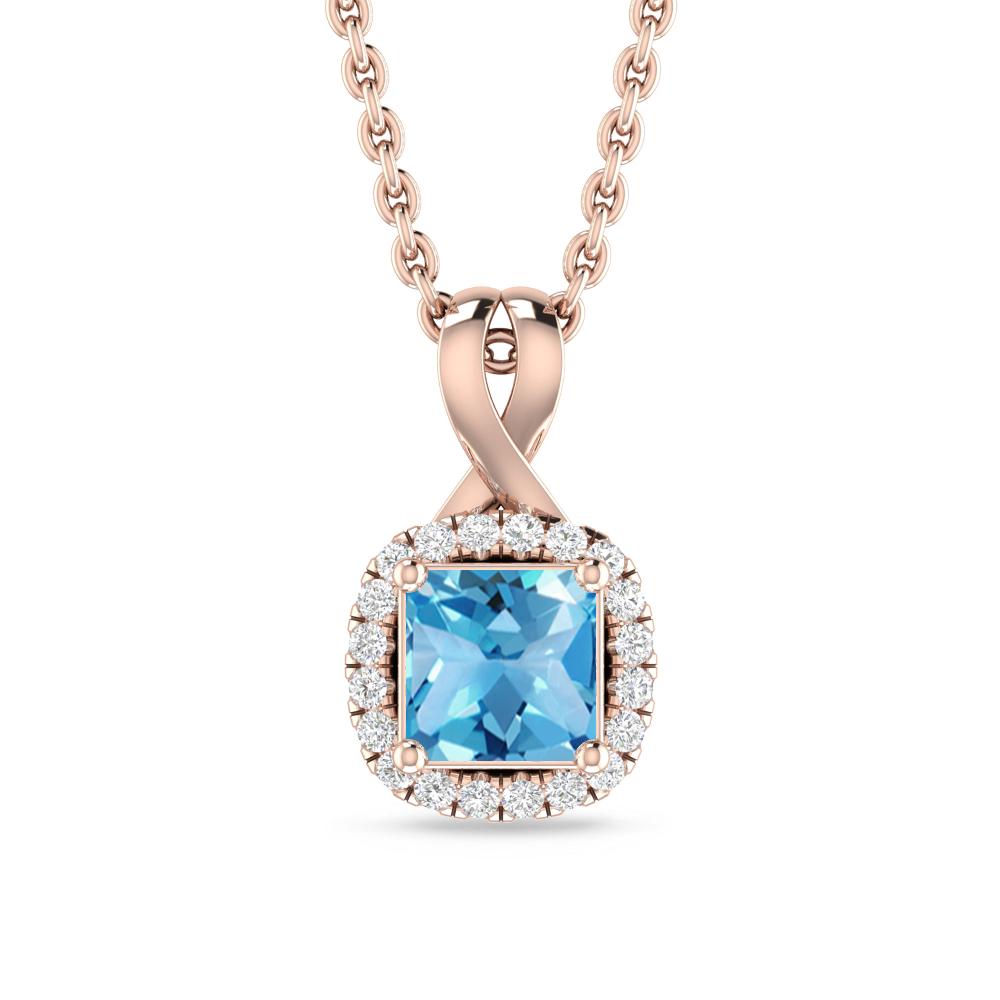 Rose Gold - Blue Topaz