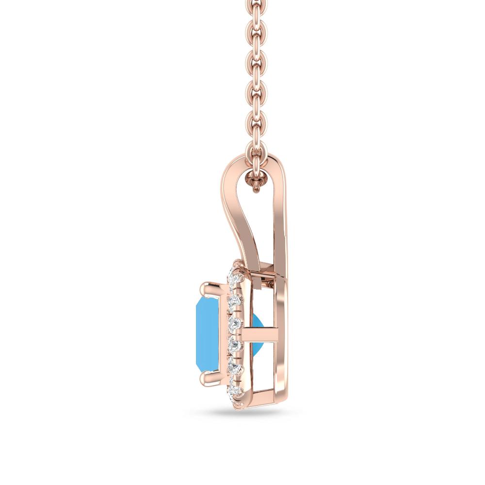 Rose Gold - Blue Topaz