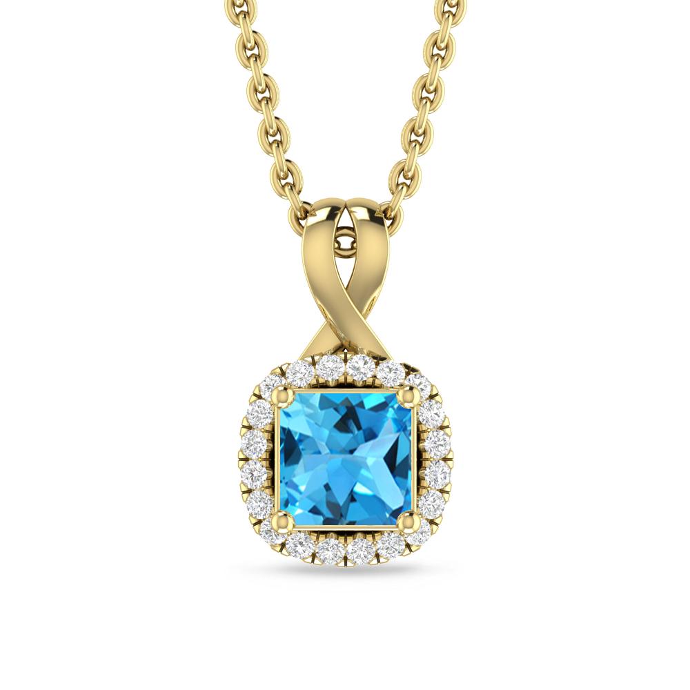 Yellow Gold - Blue Topaz