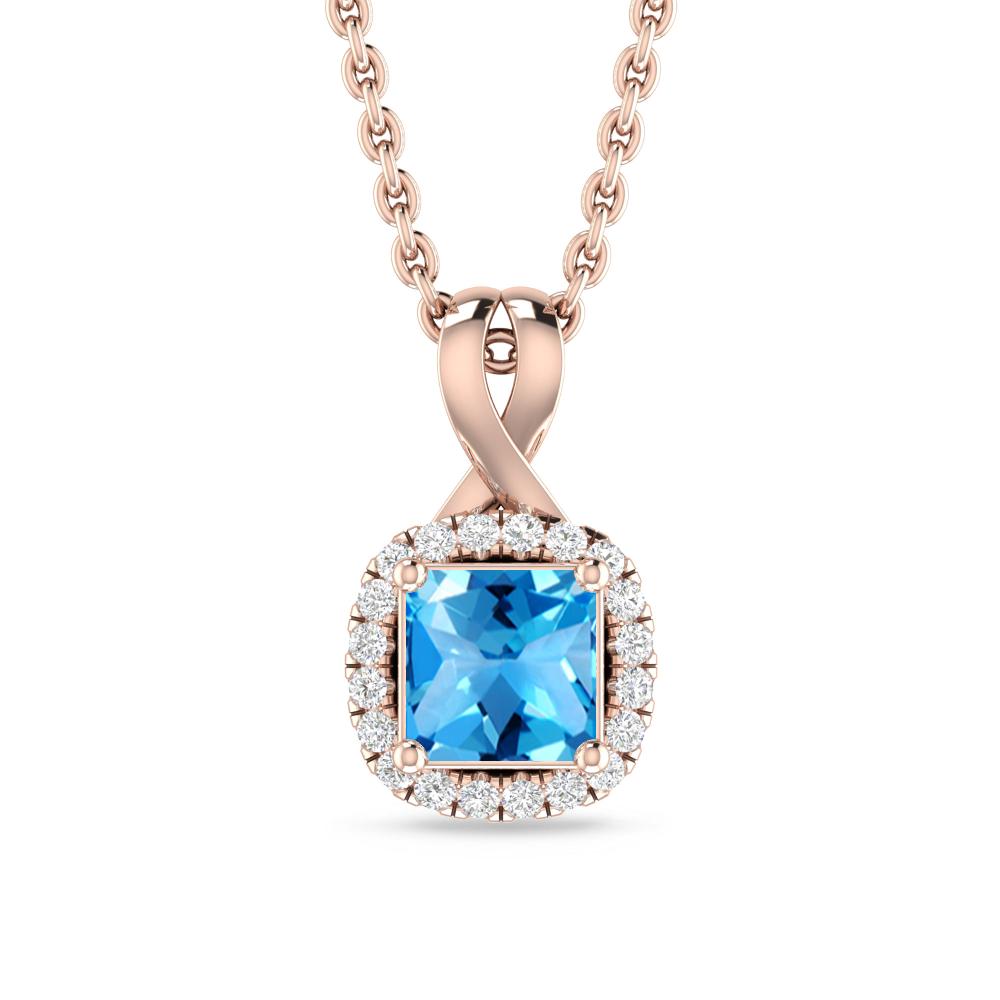 Rose Gold - Blue Topaz