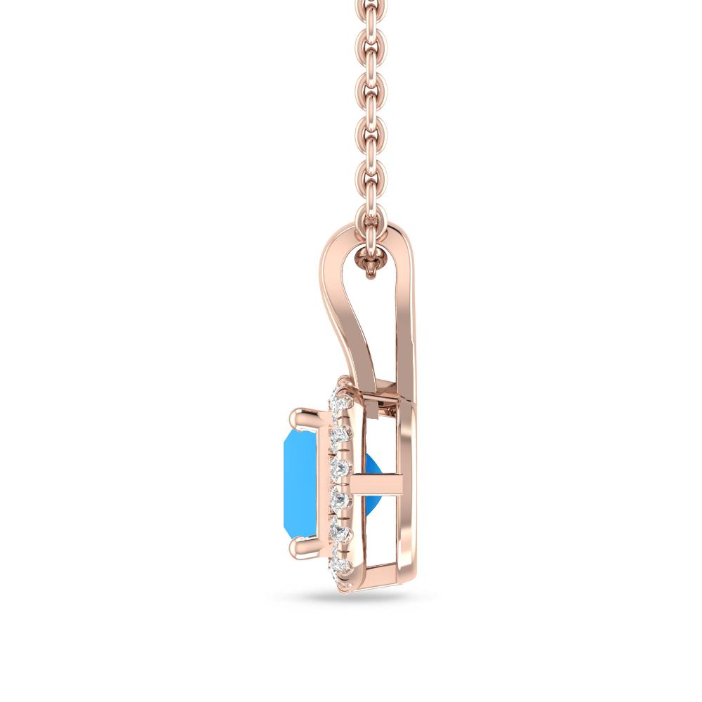 Rose Gold - Blue Topaz