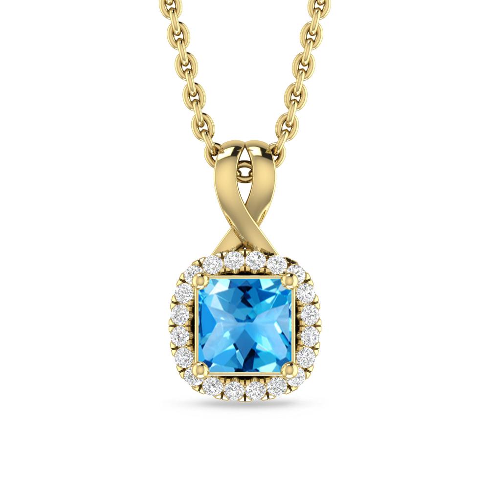 Yellow Gold - Blue Topaz