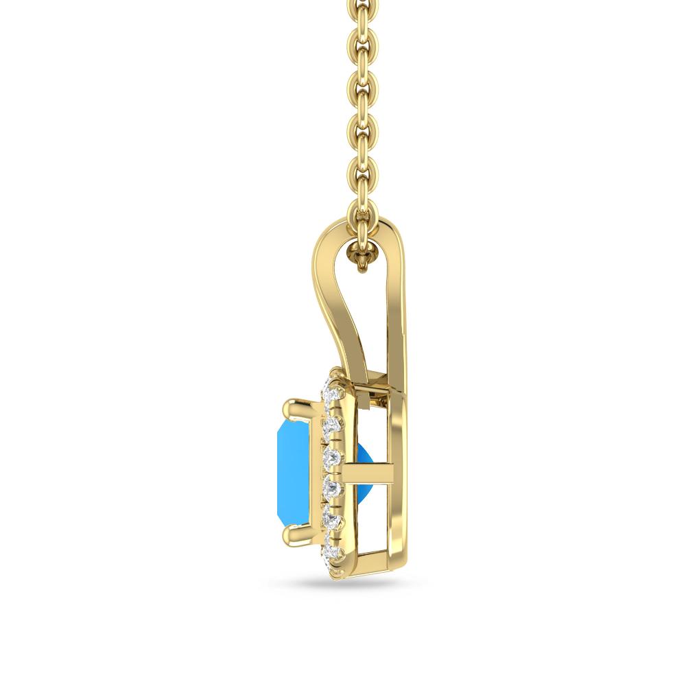 Yellow Gold - Blue Topaz