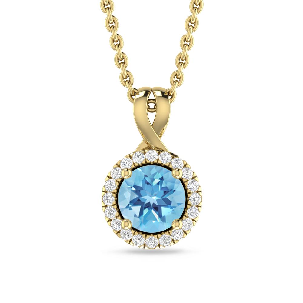 Yellow Gold - Blue Topaz