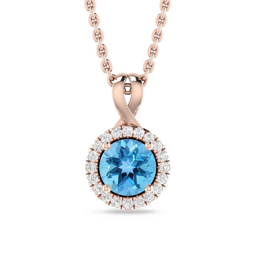 Rose Gold - Blue Topaz