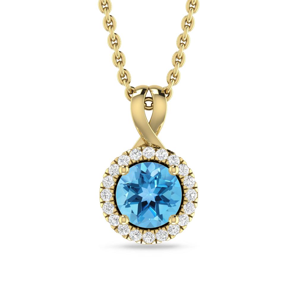 Yellow Gold - Blue Topaz