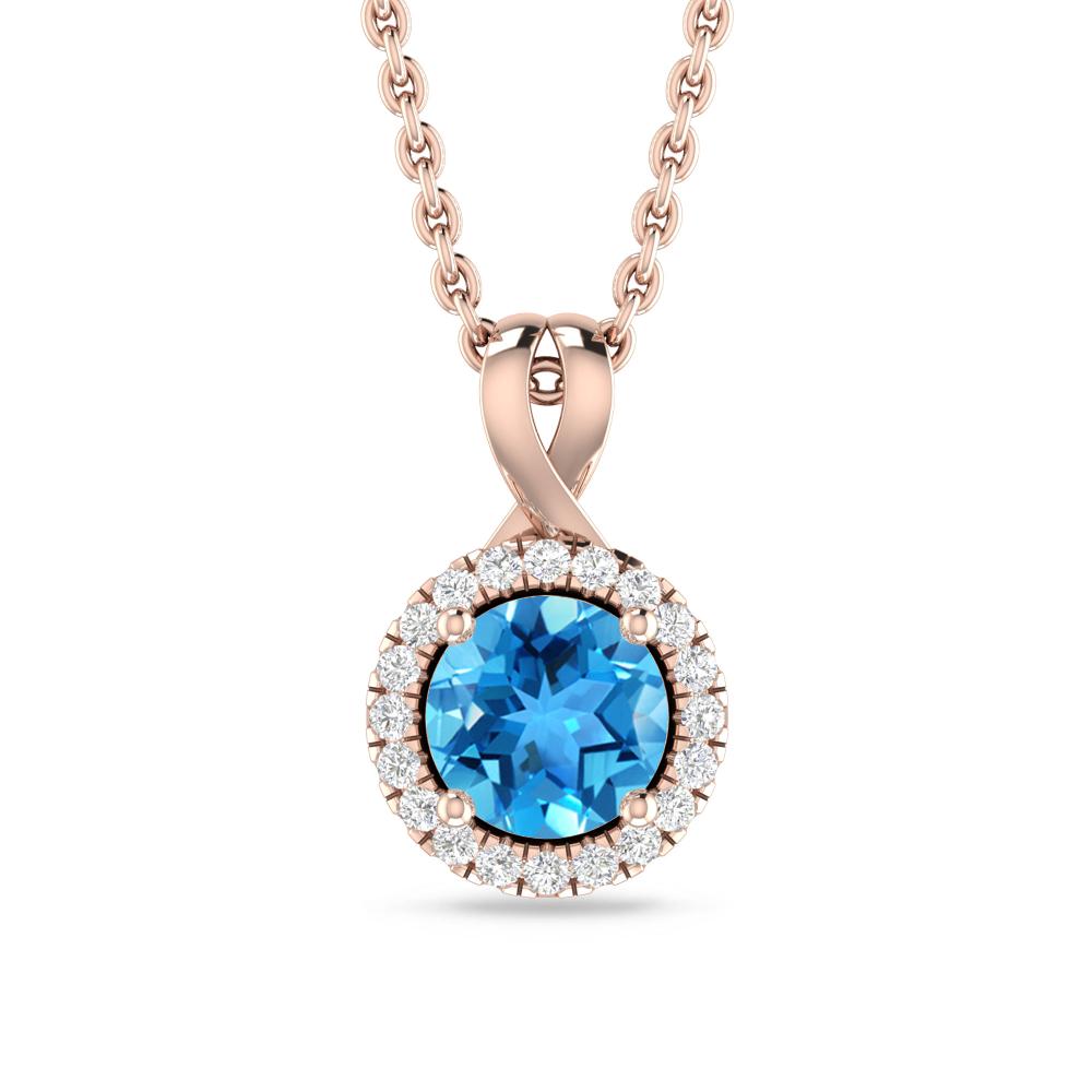 Rose Gold - Blue Topaz