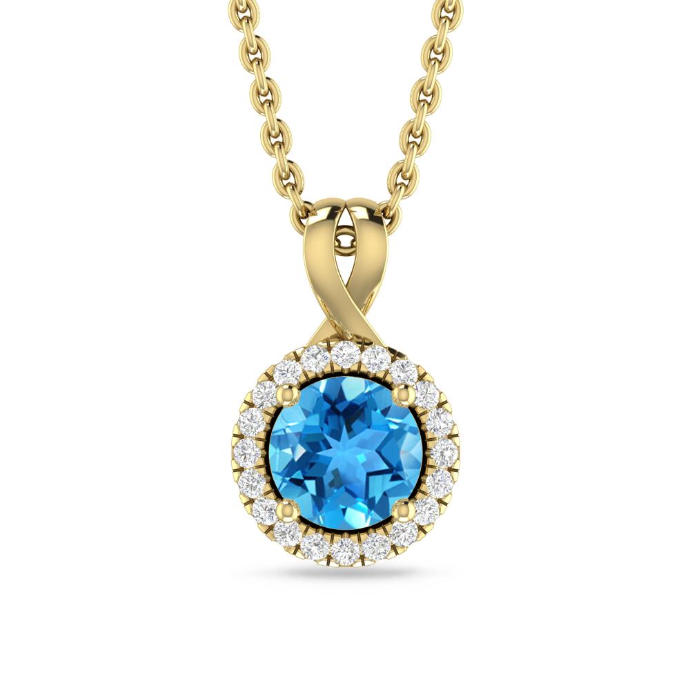 Yellow Gold - Blue Topaz