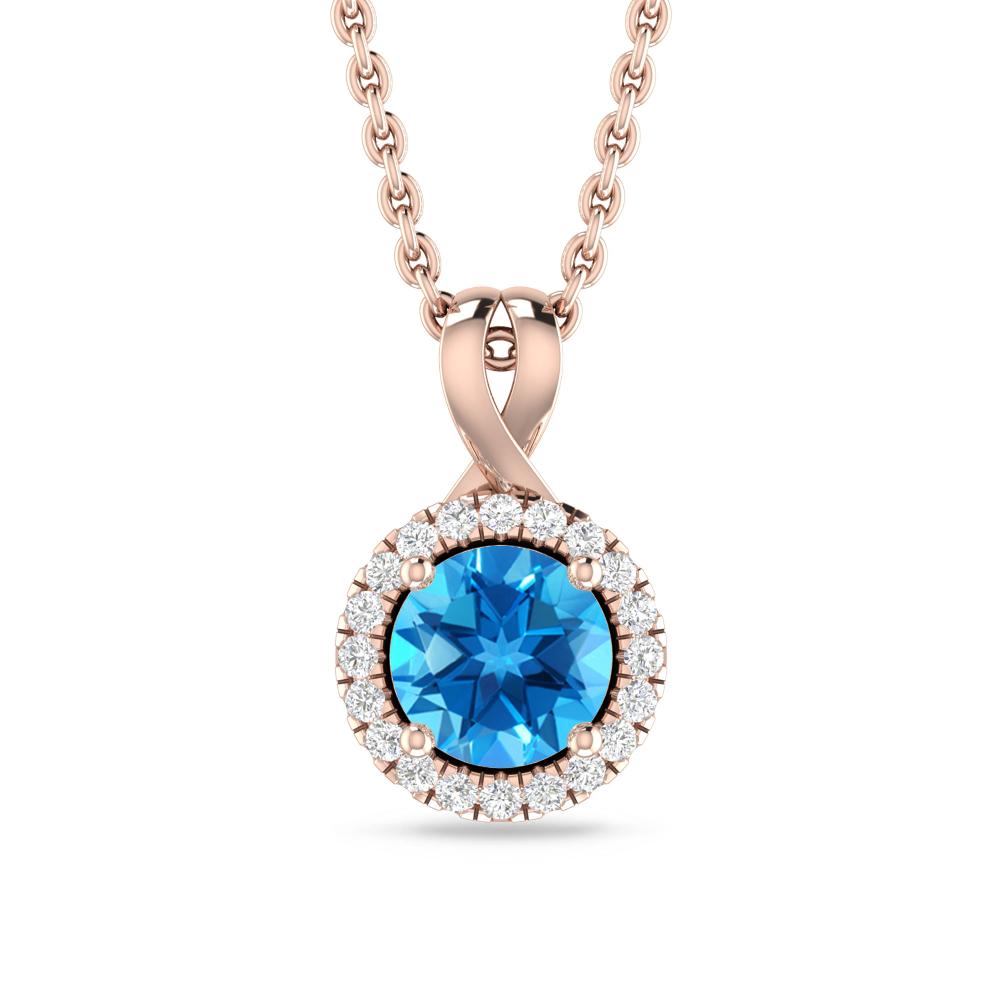 Rose Gold - Blue Topaz