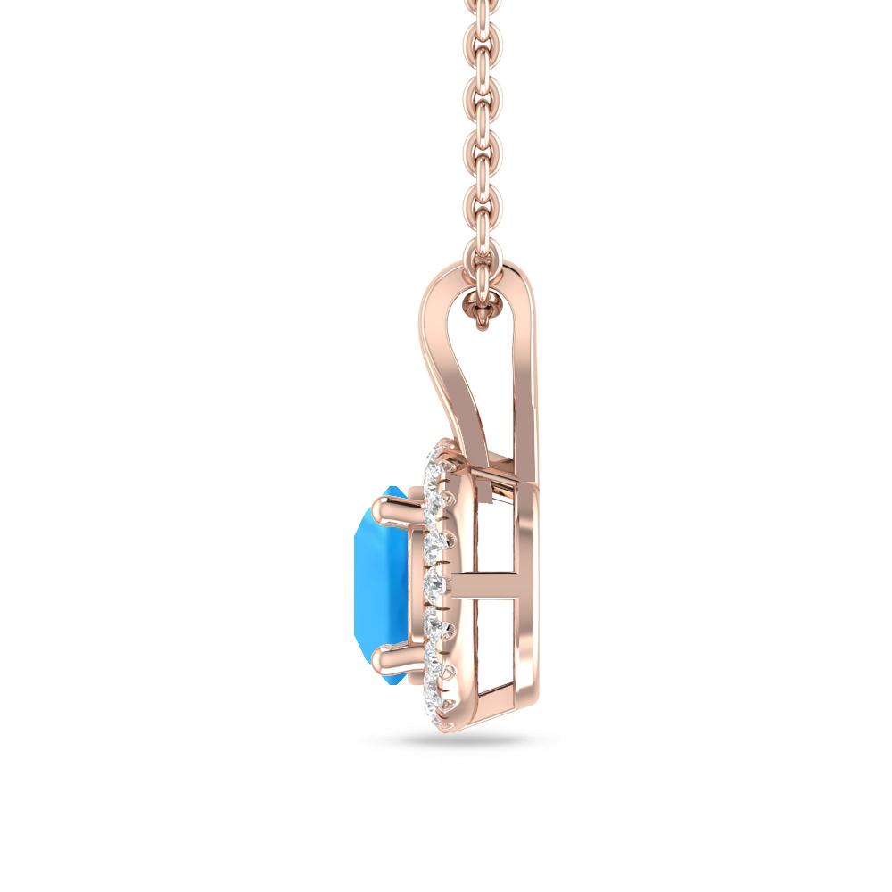 Rose Gold - Blue Topaz