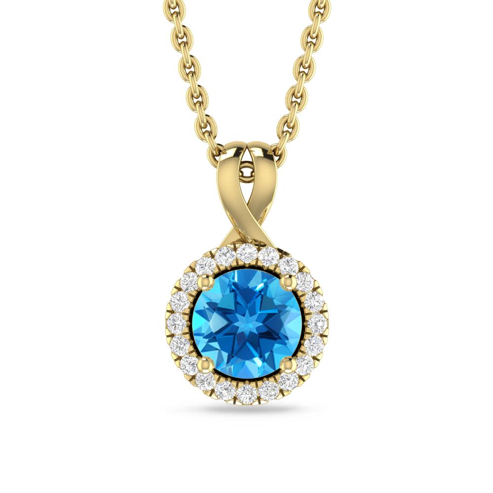 Yellow Gold - Blue Topaz