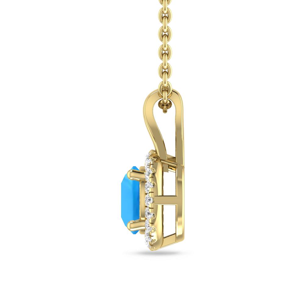 Yellow Gold - Blue Topaz