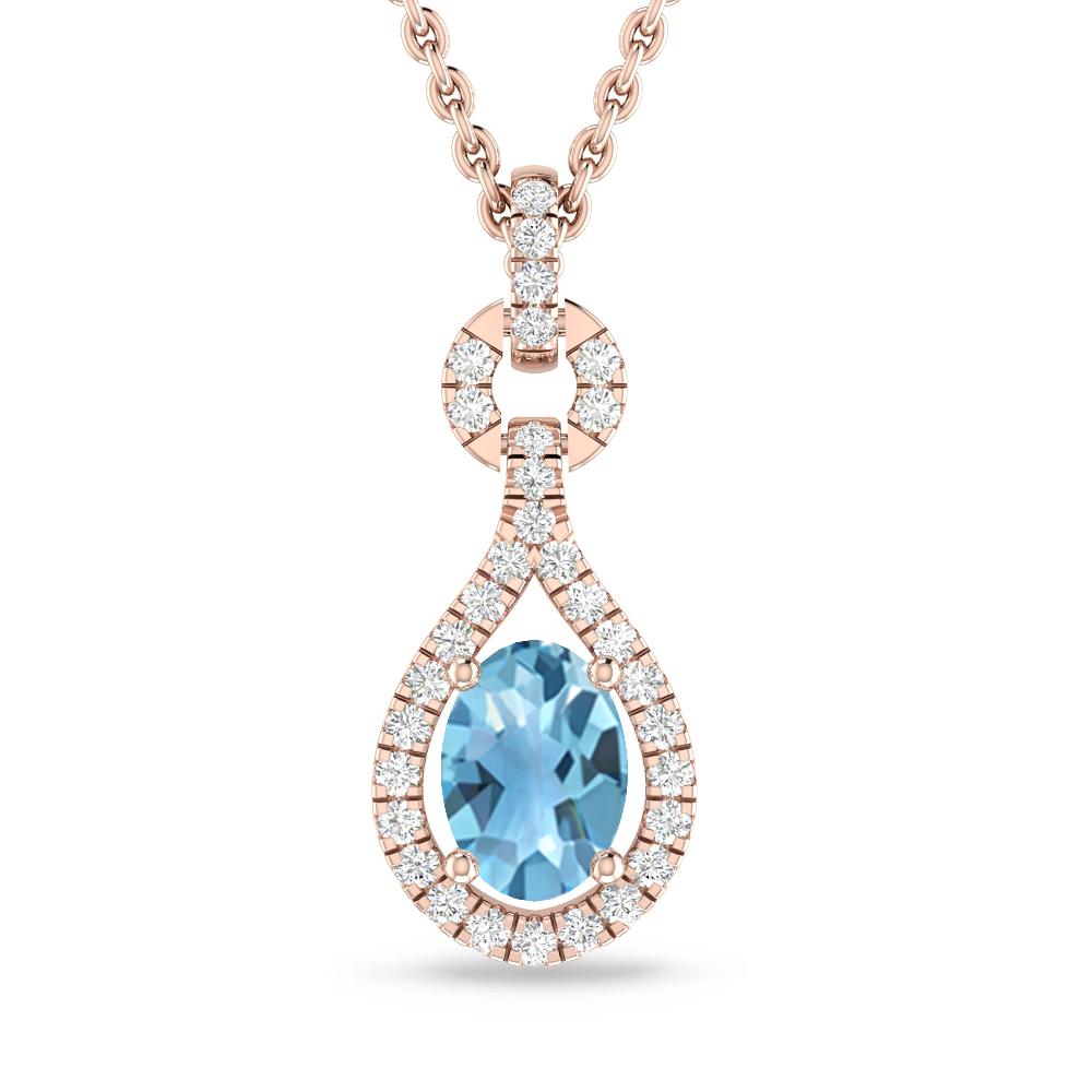 Rose Gold - Blue Topaz