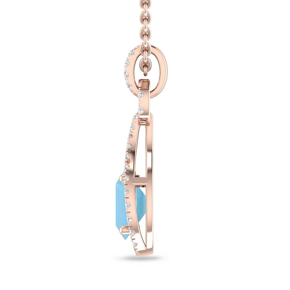 Rose Gold - Blue Topaz