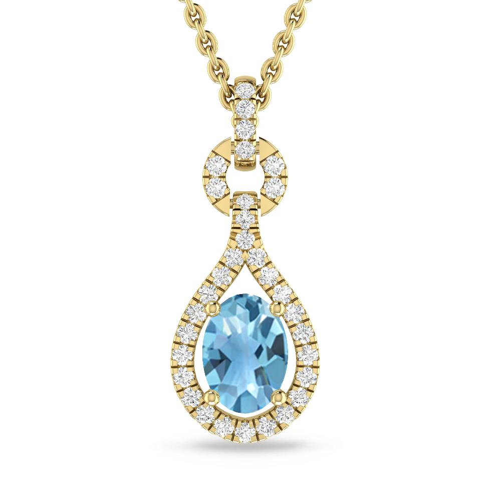 Yellow Gold - Blue Topaz