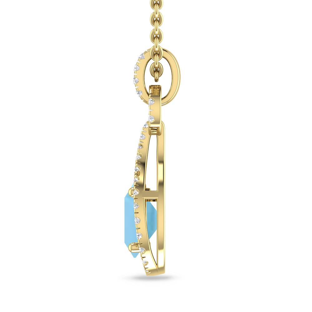 Yellow Gold - Blue Topaz