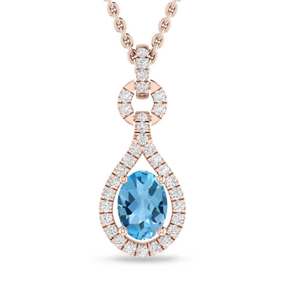 Rose Gold - Blue Topaz