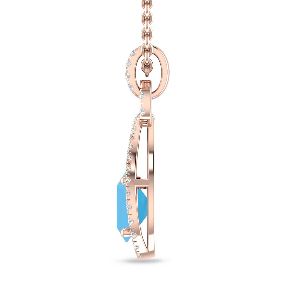 Rose Gold - Blue Topaz