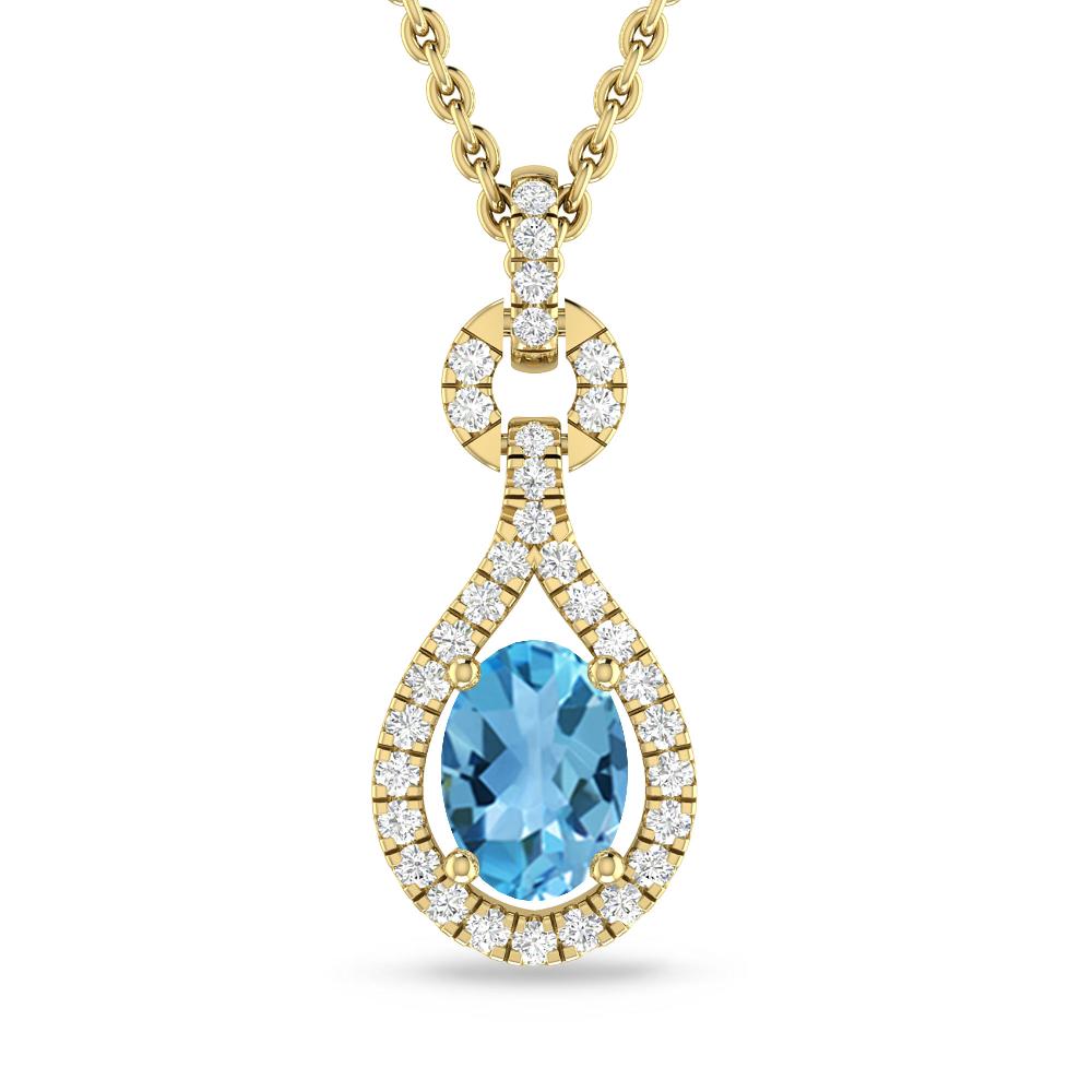 Yellow Gold - Blue Topaz