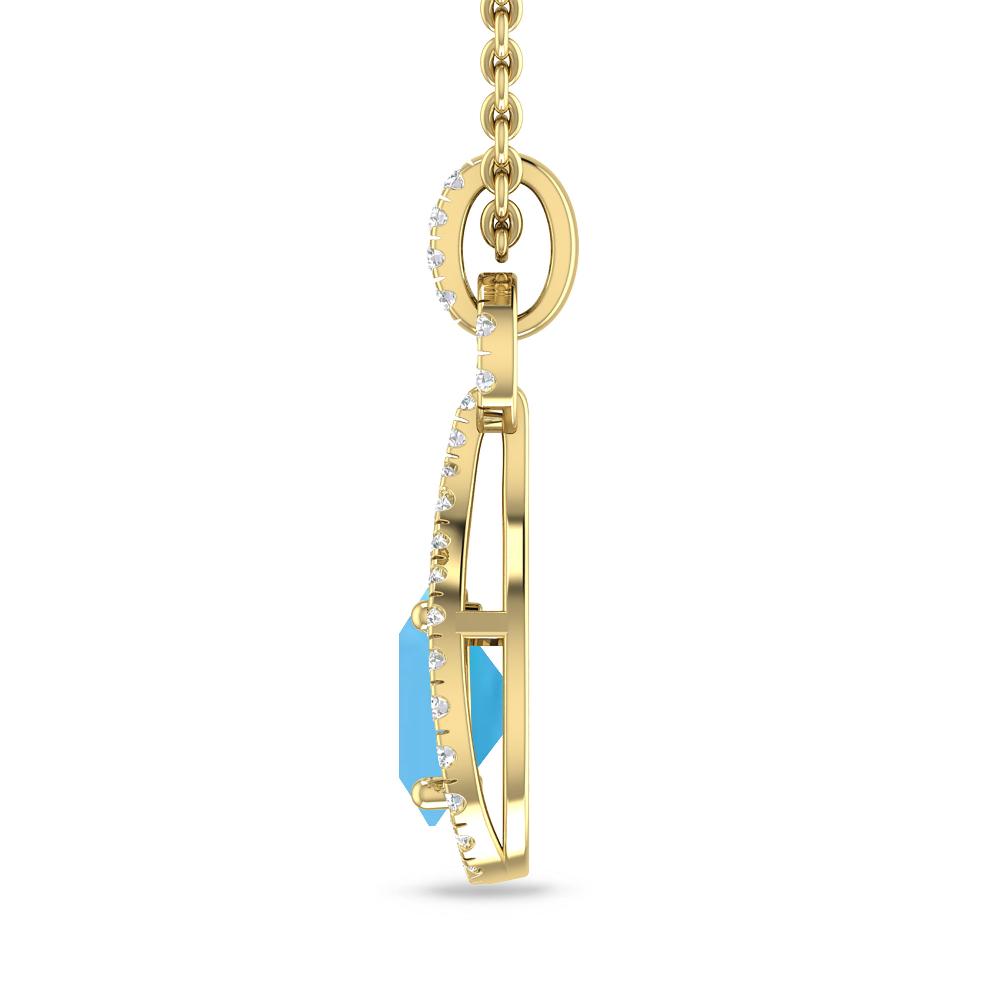 Yellow Gold - Blue Topaz