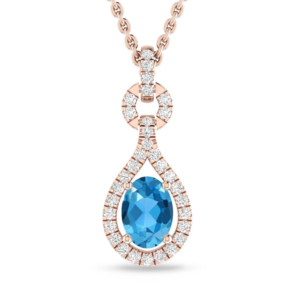 Rose Gold - Blue Topaz