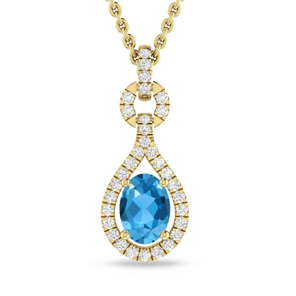 Yellow Gold - Blue Topaz