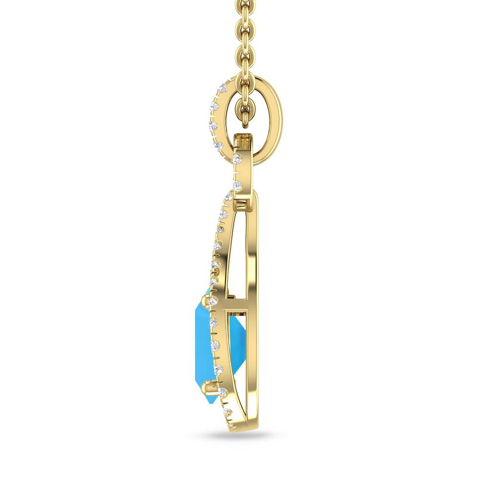 Yellow Gold - Blue Topaz