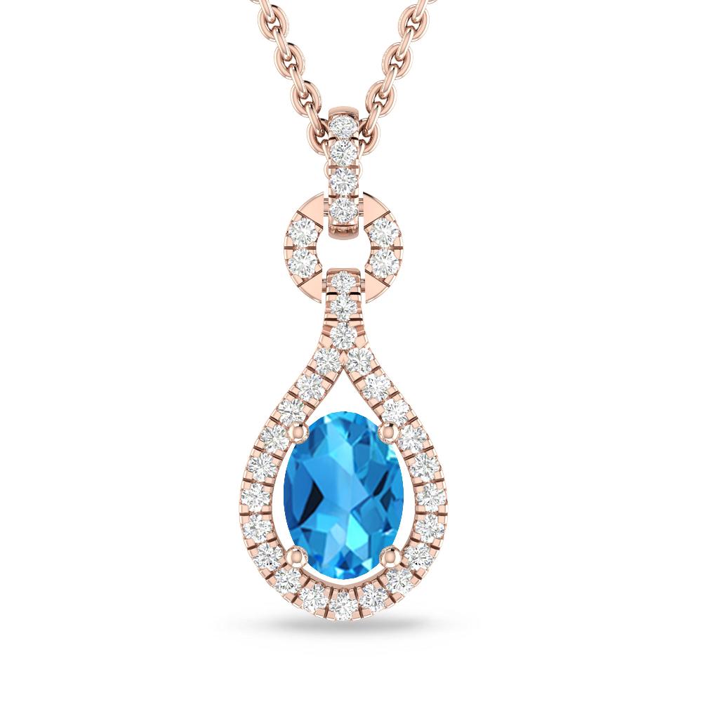 Rose Gold - Blue Topaz