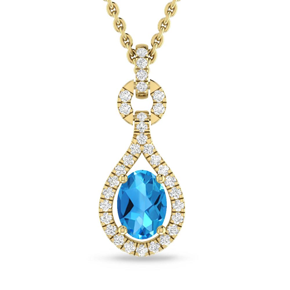 Yellow Gold - Blue Topaz