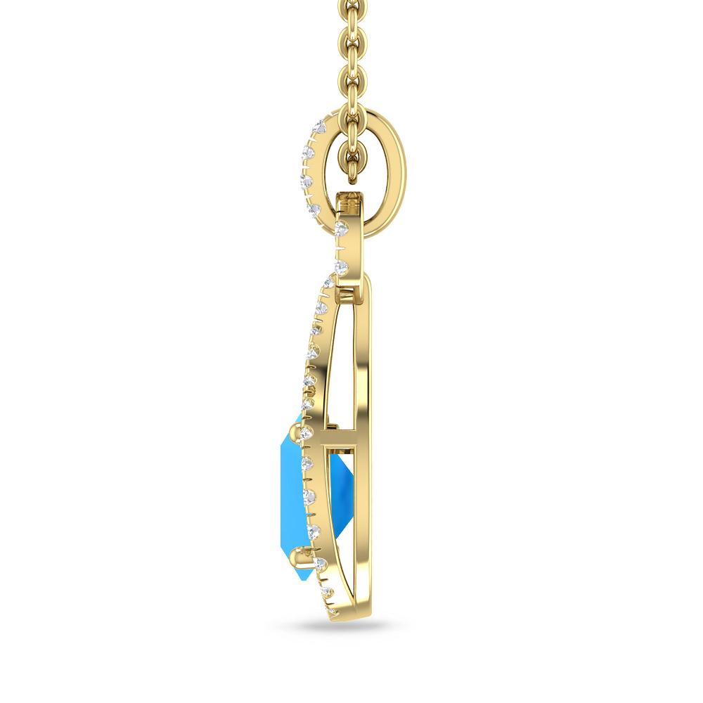 Yellow Gold - Blue Topaz