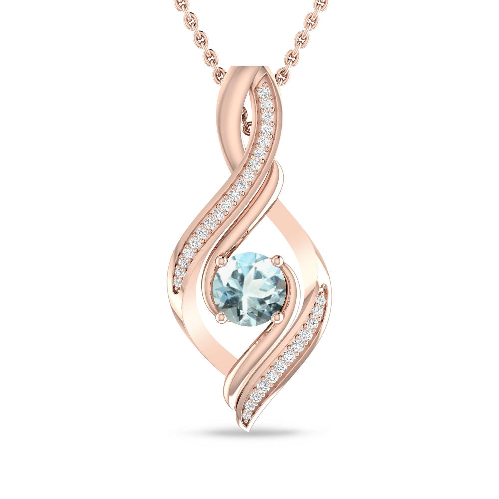 Rose Gold - Aquamarine