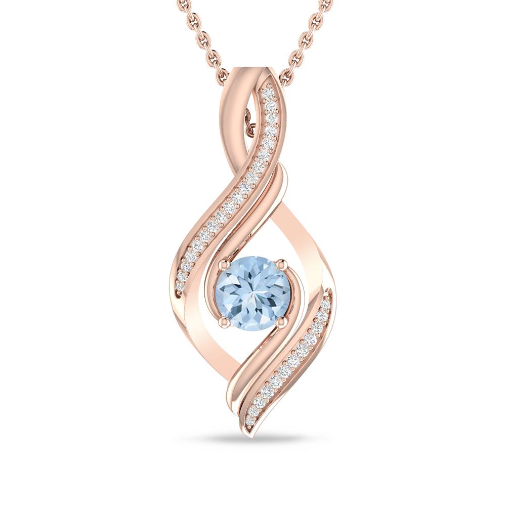 Rose Gold - Aquamarine