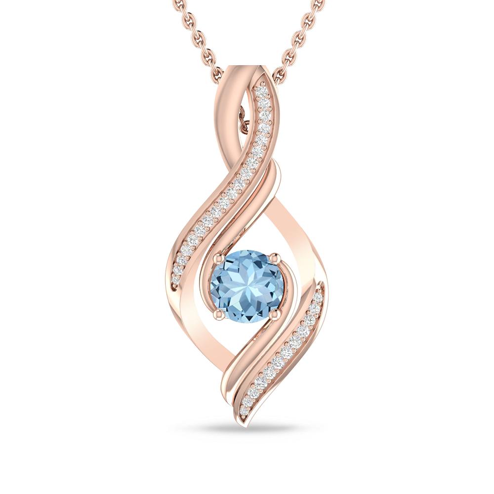 Rose Gold - Aquamarine