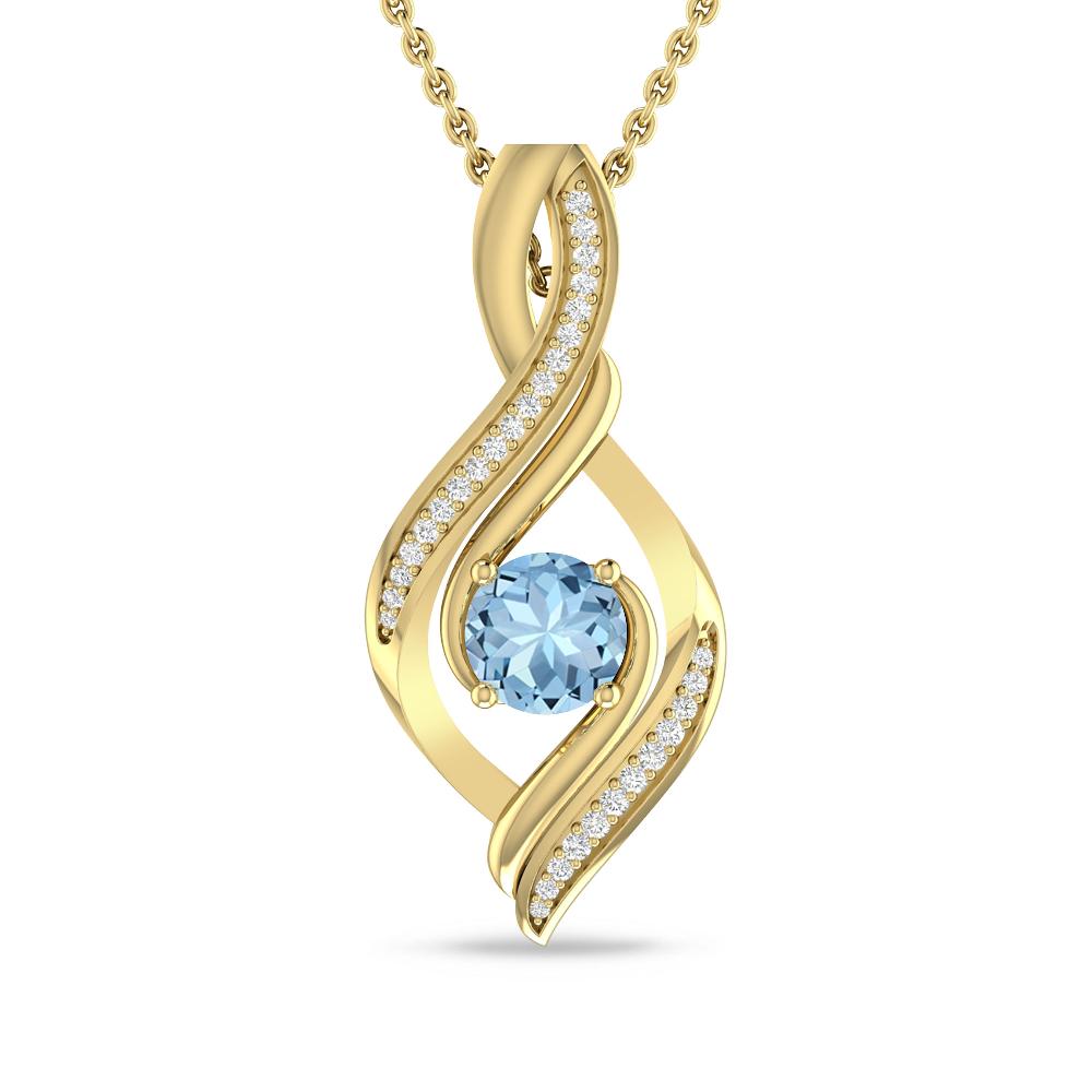 Yellow Gold - Aquamarine