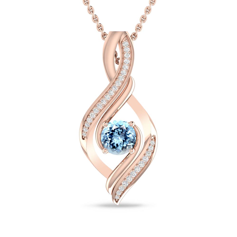 Rose Gold - Aquamarine