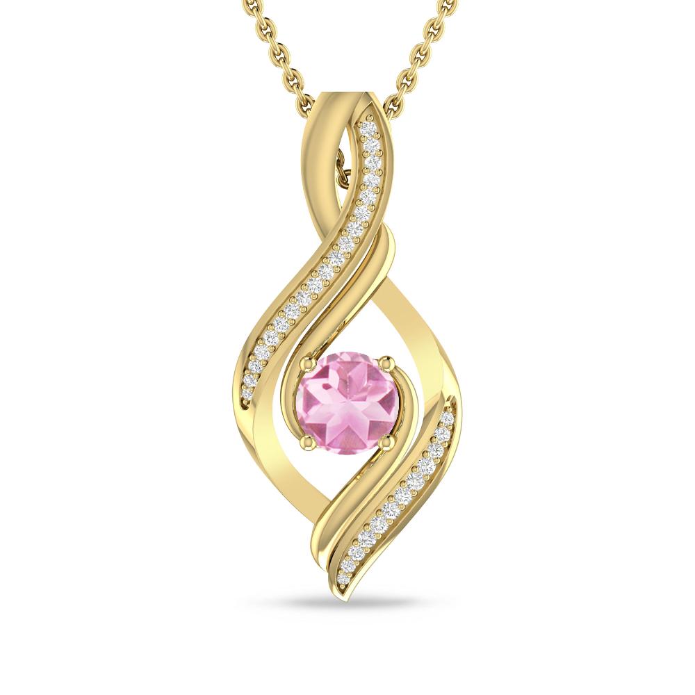 Yellow Gold - Pink Tourmaline